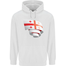 Curled Georgia Flag Georgian Day Football Mens 80% Cotton Hoodie White