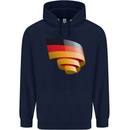 Curled Germany Flag German Day Football Childrens Kids Hoodie Navy Blue