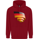 Curled Germany Flag German Day Football Childrens Kids Hoodie Red
