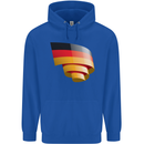 Curled Germany Flag German Day Football Childrens Kids Hoodie Royal Blue