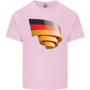 Curled Germany Flag German Day Football Kids T-Shirt Childrens Light Pink