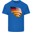 Curled Germany Flag German Day Football Kids T-Shirt Childrens Royal Blue