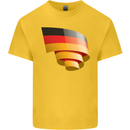 Curled Germany Flag German Day Football Kids T-Shirt Childrens Yellow