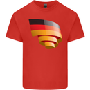 Curled Germany Flag German Day Football Mens Cotton T-Shirt Tee Top Red
