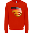 Curled Germany Flag German Day Football Mens Sweatshirt Jumper Bright Red