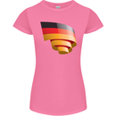 Curled Germany Flag German Day Football Womens Petite Cut T-Shirt Azalea