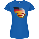 Curled Germany Flag German Day Football Womens Petite Cut T-Shirt Royal Blue
