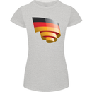 Curled Germany Flag German Day Football Womens Petite Cut T-Shirt Sports Grey