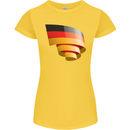 Curled Germany Flag German Day Football Womens Petite Cut T-Shirt Yellow