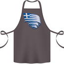 Curled Greece Flag Greek Day Football Cotton Apron 100% Organic Dark Grey