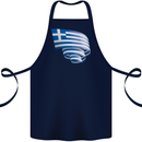 Curled Greece Flag Greek Day Football Cotton Apron 100% Organic Navy Blue