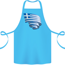 Curled Greece Flag Greek Day Football Cotton Apron 100% Organic Turquoise