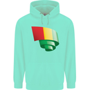 Curled Guinea Flag Guinean Day Football Childrens Kids Hoodie Peppermint