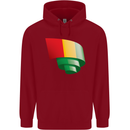Curled Guinea Flag Guinean Day Football Childrens Kids Hoodie Red