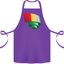 Curled Guinea Flag Guinean Day Football Cotton Apron 100% Organic Purple