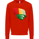 Curled Guinea Flag Guinean Day Football Kids Sweatshirt Jumper Bright Red