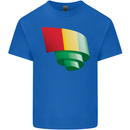 Curled Guinea Flag Guinean Day Football Kids T-Shirt Childrens Royal Blue