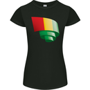 Curled Guinea Flag Guinean Day Football Womens Petite Cut T-Shirt Black
