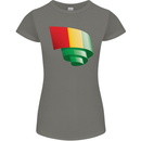 Curled Guinea Flag Guinean Day Football Womens Petite Cut T-Shirt Charcoal