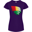 Curled Guinea Flag Guinean Day Football Womens Petite Cut T-Shirt Purple