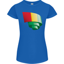 Curled Guinea Flag Guinean Day Football Womens Petite Cut T-Shirt Royal Blue