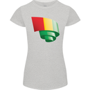 Curled Guinea Flag Guinean Day Football Womens Petite Cut T-Shirt Sports Grey