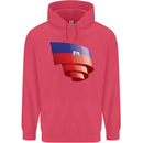Curled Haiti Flag Haitian Day Football Childrens Kids Hoodie Heliconia