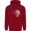 Curled Haiti Flag Haitian Day Football Childrens Kids Hoodie Red