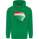 Curled Hungary Flag Hungarian Day Football Childrens Kids Hoodie Irish Green