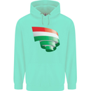 Curled Hungary Flag Hungarian Day Football Childrens Kids Hoodie Peppermint