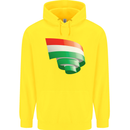Curled Hungary Flag Hungarian Day Football Childrens Kids Hoodie Yellow
