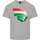 Curled Hungary Flag Hungarian Day Football Kids T-Shirt Childrens Sports Grey