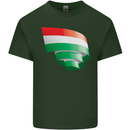 Curled Hungary Flag Hungarian Day Football Mens Cotton T-Shirt Tee Top Forest Green