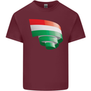 Curled Hungary Flag Hungarian Day Football Mens Cotton T-Shirt Tee Top Maroon