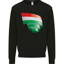 Curled Hungary Flag Hungarian Day Football Mens Sweatshirt Jumper Black