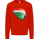 Curled Hungary Flag Hungarian Day Football Mens Sweatshirt Jumper Bright Red