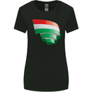 Curled Hungary Flag Hungarian Day Football Womens Wider Cut T-Shirt Black