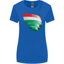 Curled Hungary Flag Hungarian Day Football Womens Wider Cut T-Shirt Royal Blue