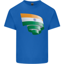 Curled India Flag Indian Day Football Mens Cotton T-Shirt Tee Top Royal Blue