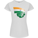 Curled India Flag Indian Day Football Womens Petite Cut T-Shirt White