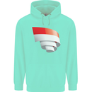 Curled Indonesia Flag Indonesian Day Football Childrens Kids Hoodie Peppermint