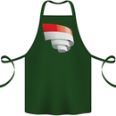 Curled Indonesia Flag Indonesian Day Football Cotton Apron 100% Organic Forest Green