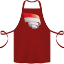 Curled Indonesia Flag Indonesian Day Football Cotton Apron 100% Organic Maroon