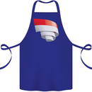 Curled Indonesia Flag Indonesian Day Football Cotton Apron 100% Organic Royal Blue