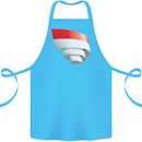 Curled Indonesia Flag Indonesian Day Football Cotton Apron 100% Organic Turquoise