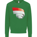 Curled Indonesia Flag Indonesian Day Football Kids Sweatshirt Jumper Irish Green