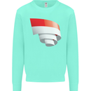 Curled Indonesia Flag Indonesian Day Football Kids Sweatshirt Jumper Peppermint