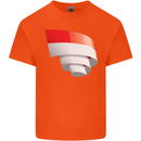 Curled Indonesia Flag Indonesian Day Football Kids T-Shirt Childrens Orange