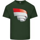 Curled Indonesia Flag Indonesian Day Football Mens Cotton T-Shirt Tee Top Forest Green