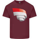 Curled Indonesia Flag Indonesian Day Football Mens Cotton T-Shirt Tee Top Maroon